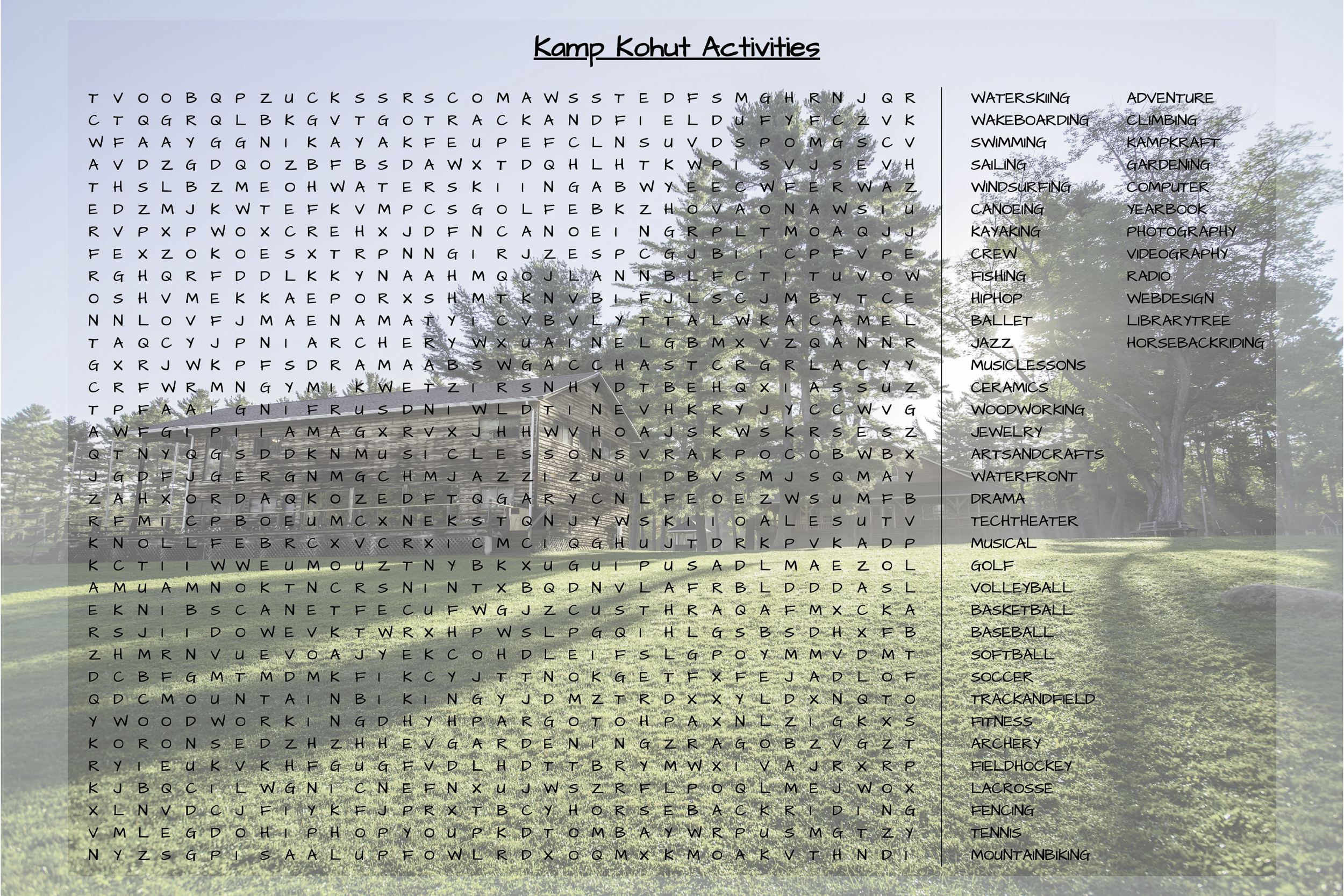 Kamp Kohut Word Searches Activities To Do At Home Kamp Kohut
